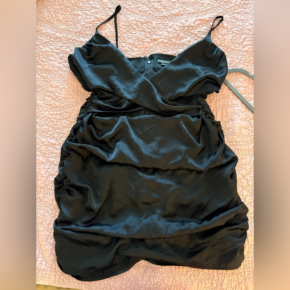 Wild Fable Black Ruched Mini Dress